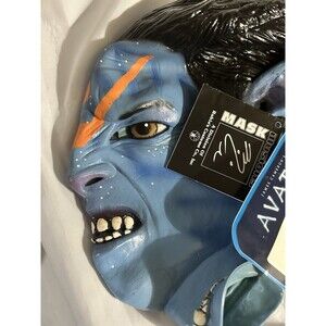 Avatar Deluxe Jake Sully Pony Tail Hair Latex Mask Costume Halloween Cosplay